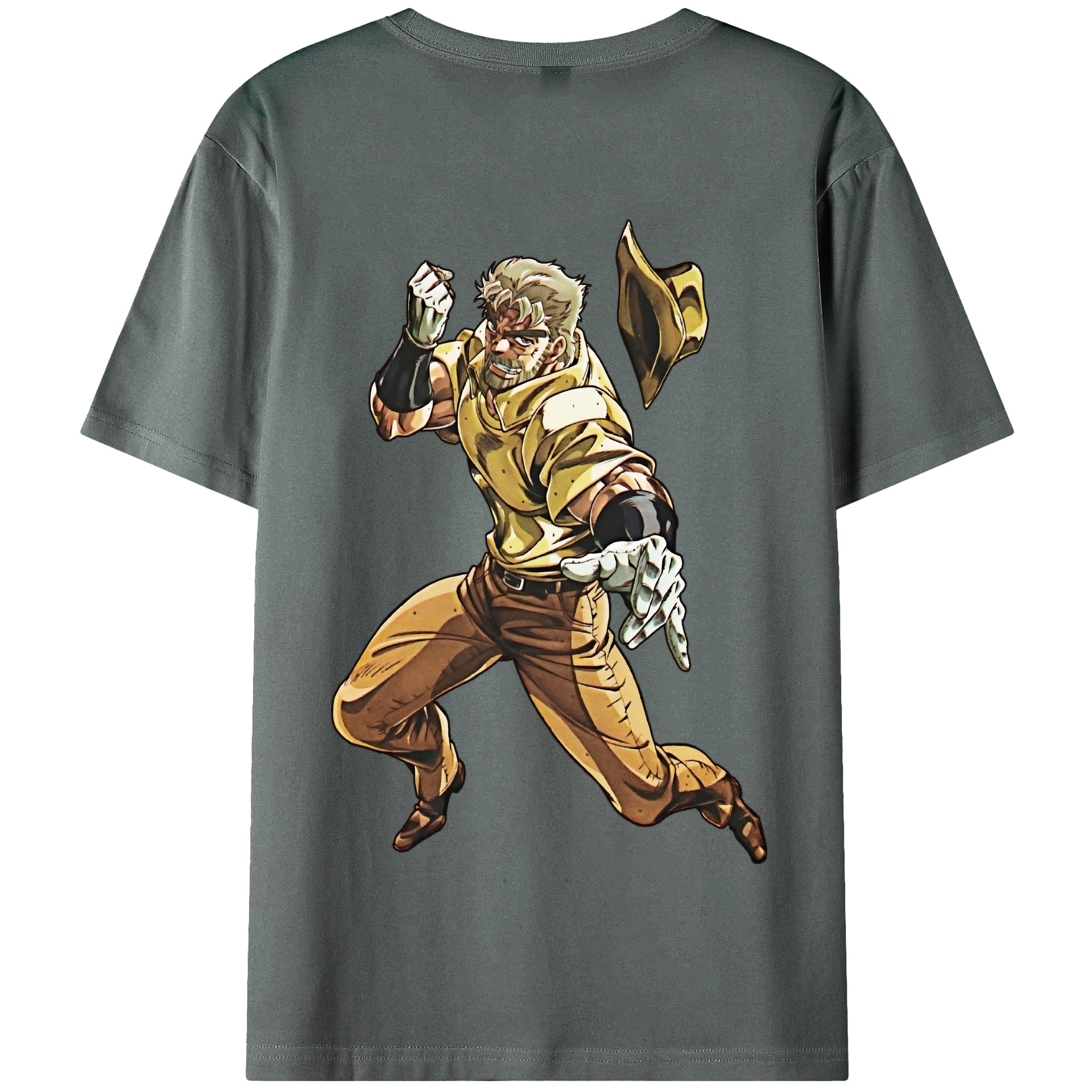 （画像用） ジョジョの奇妙な冒険 ジョセフ?ジョースター JoJo's Bizarre Adventure Joseph Joestar 綿100％半袖Tシャツ（背面プリント）